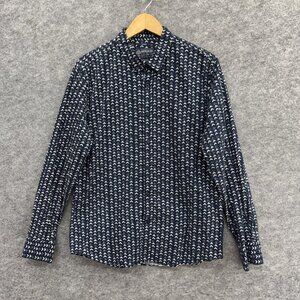 American Rag Cie Men's Button-Up Casual Shirt, 100% Cotton Black, Size L
